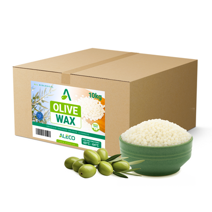 Cera de Oliva en Perlas, Alto Punto de Fusión 60–64 °C, Para Verter en Moldes y Desmoldar con Facilidad, Admite Aromas y Colorantes