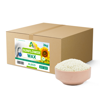 Cera de Girasol en Perlas, Alto Punto de Fusión 62–65 °C, Para Verter en Moldes y Desmoldar Fácilmente, Admite Aromas y Colorantes