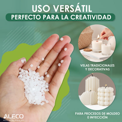 ALECO Paraffin Wax in Pearls. Superior Quality for Candles, Molding and Injection - Melting at 58º-60ºC Minimum Oil, Maximum Fragrance. 